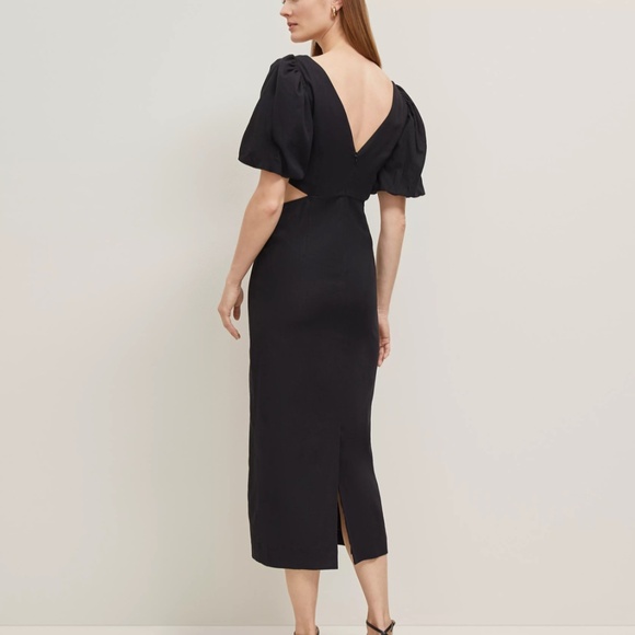 NWT Ann Taylor- Petite Linen Blend Cutout Dress - Picture 4 of 5